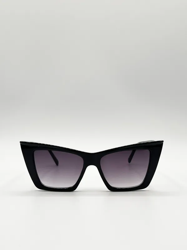 Svnx Womens Oversized Cateye Sunglasses In Black - One Size