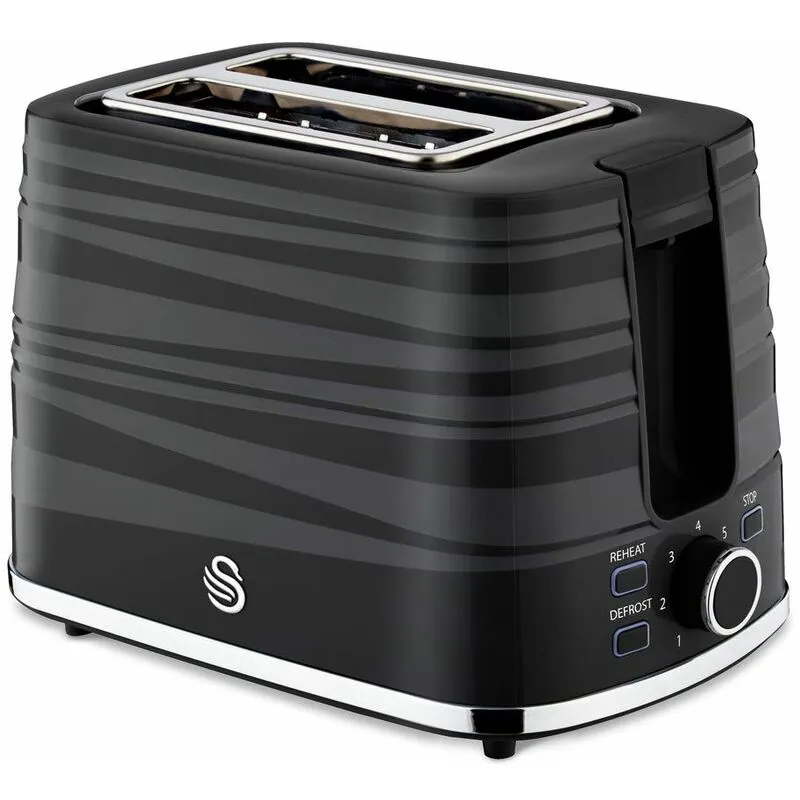 Swan 2 Slice Black Toaster
