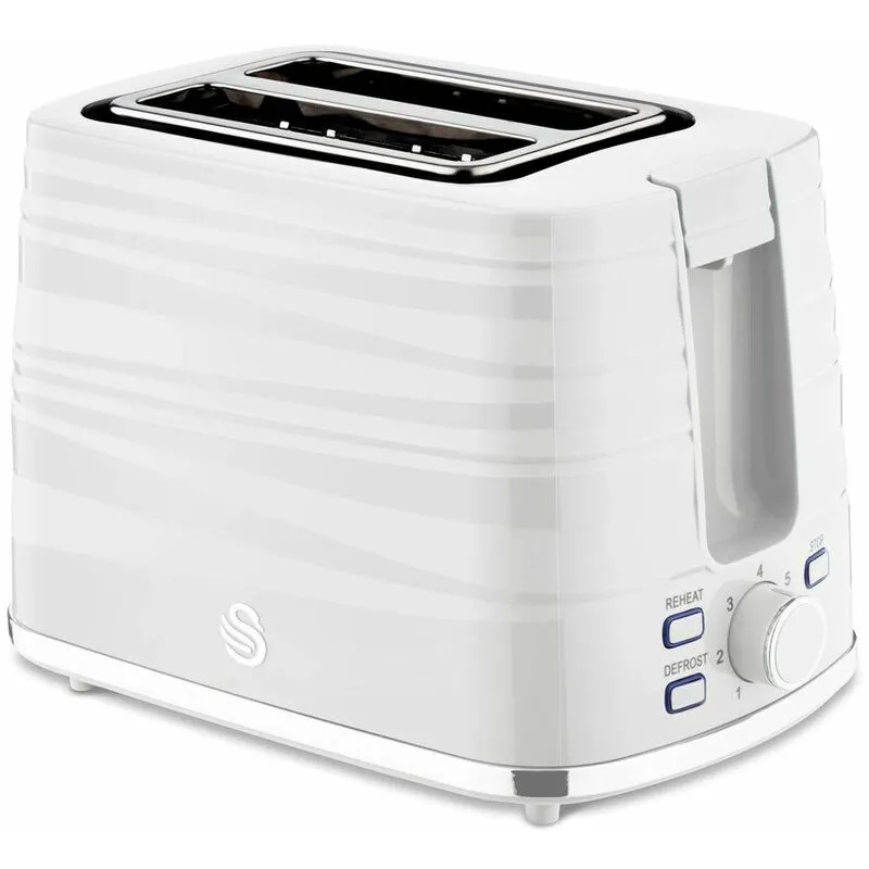 Swan 2 Slice White Toaster White