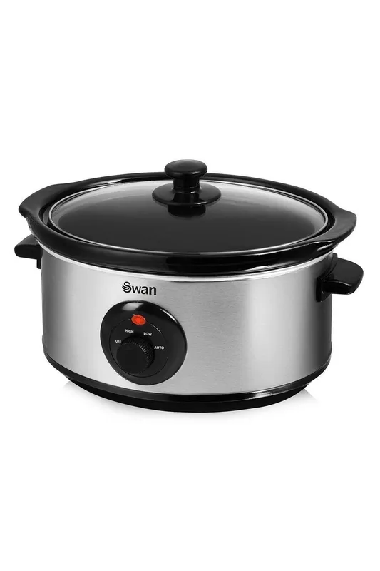 Swan 3.5 Litre S/S Slow Cooker in Silver Silver