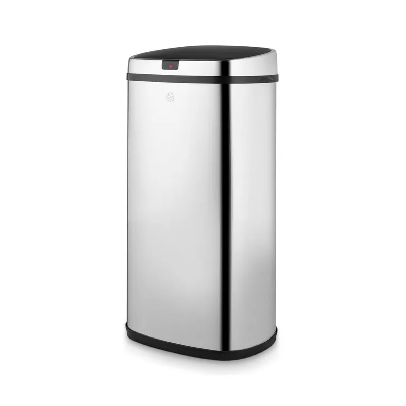 Swan Unisex 42L Square Sensor Bin S/Steel in Metallic Silver Size: A Metallic Silver female