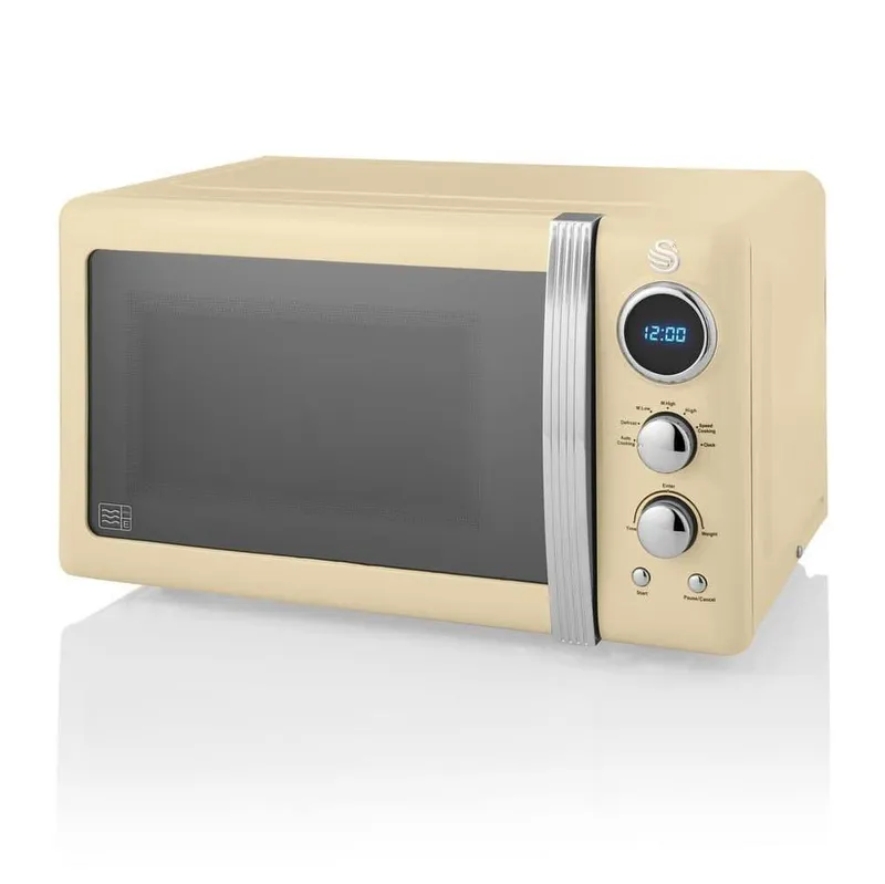 Swan 800W Digital Microwave in Cream - Cream