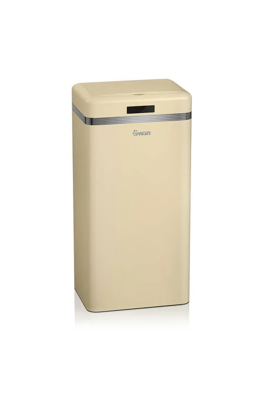 Swan Retro 45L Square Sensor Bin in Cream - Cream - Size: One Size