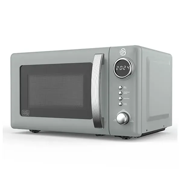 Swan Retro Revive Grey 800w Digital Microwave