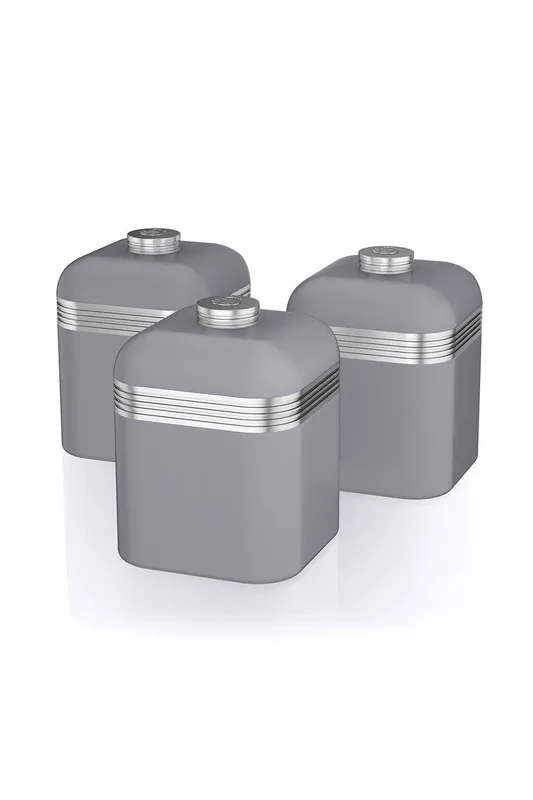 Swan Retro Set of 3 Canisters in Grey Grey