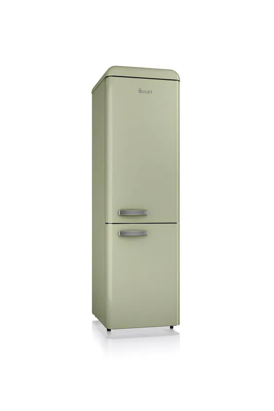 Swan Retro Slimline Fridge Freezer in Green - Green