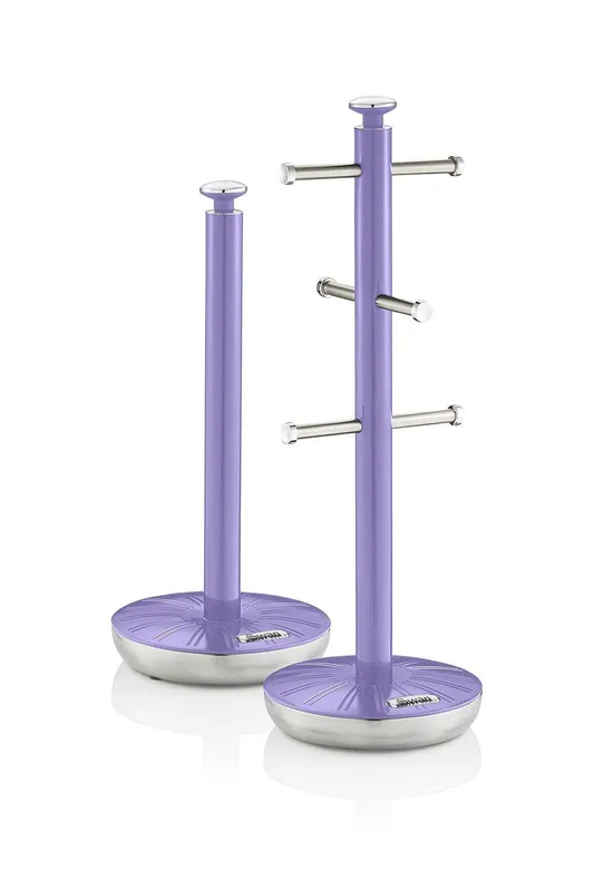Swan Retro Towel Pole & Mug Tree in Purple - Purple