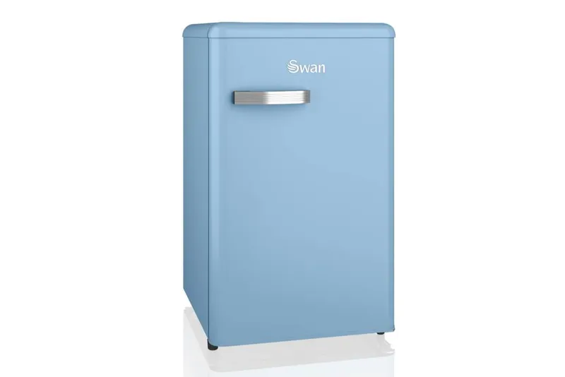 Swan Unisex Retro Under Counter Fridge in Blue Size: A Blue female