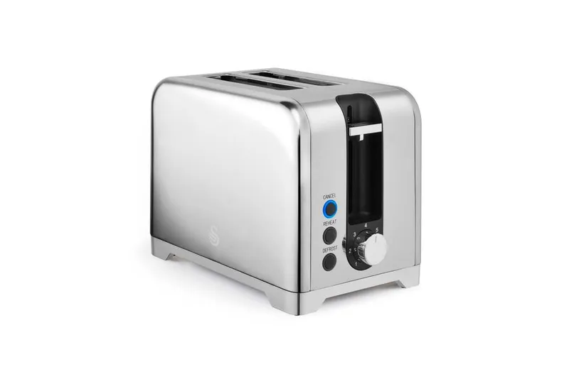 Swan Solace 2 Slice SS Toaster in Silver Size: A - Silver - Size: A