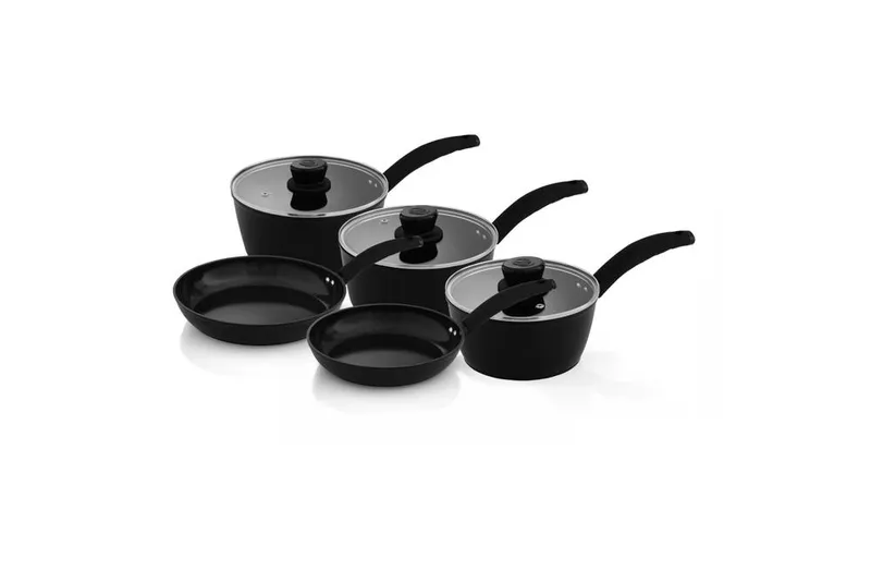 Swan Stealth 5 Piece Cookware Set in Black Size: A - Black - Size: A