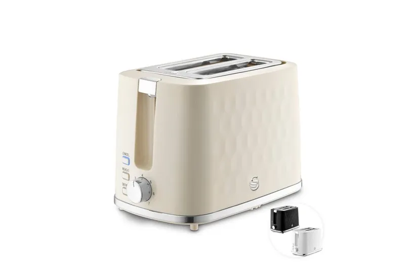 Swan Hexton 2 Slice Toaster in Cream - Cream