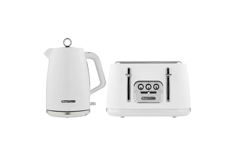 Swan Unisex Kettle & Toaster Set in White Size: A White A female