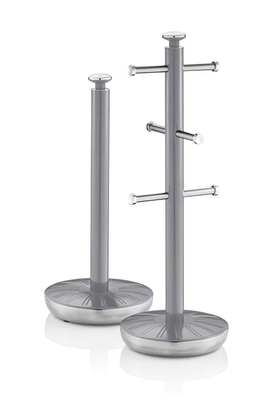 Swan Retro Towel Pole & Mug Tree in Grey - Grey