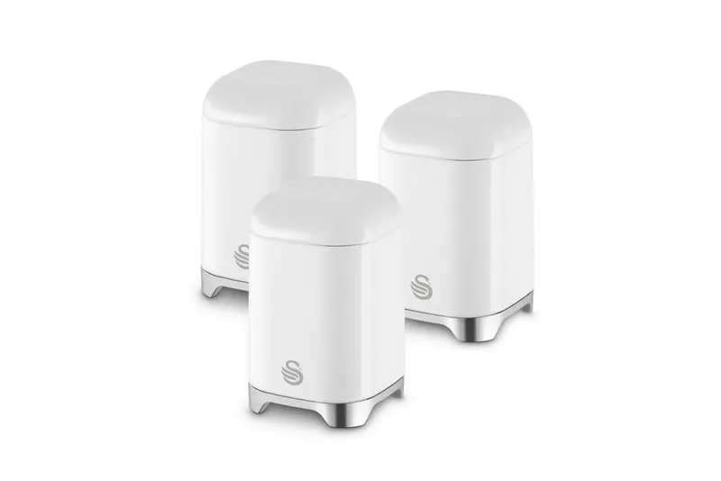 Swan Solace Set of 3 Canisters White White
