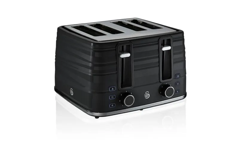 Swan Unisex Symphony 4 Slice Toaster in Black Black female