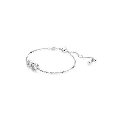 Swarovski Women's Hyperbola Rhodium Plated White Infinity Bracelet 5679664 in Silver Size: 15.5cm - Silver