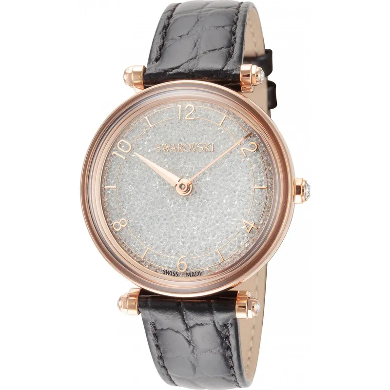 Swarovski Women's 5653359 Crystalline 35mm Quartz Watch in Black Black One Size