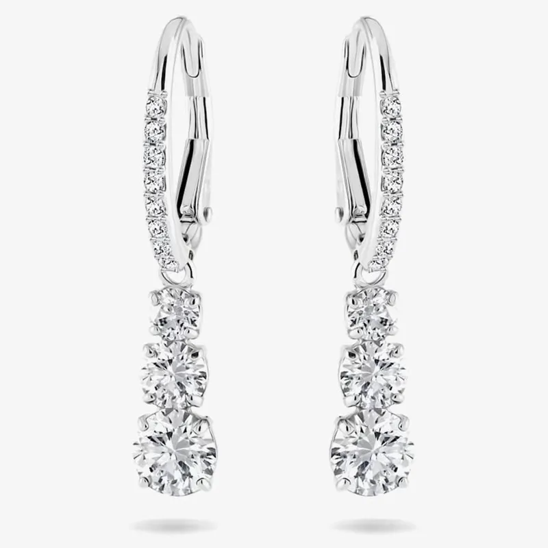 Swarovski Women's Attract Trilogy Dropper Earrings 5416155 in Silver Silver female