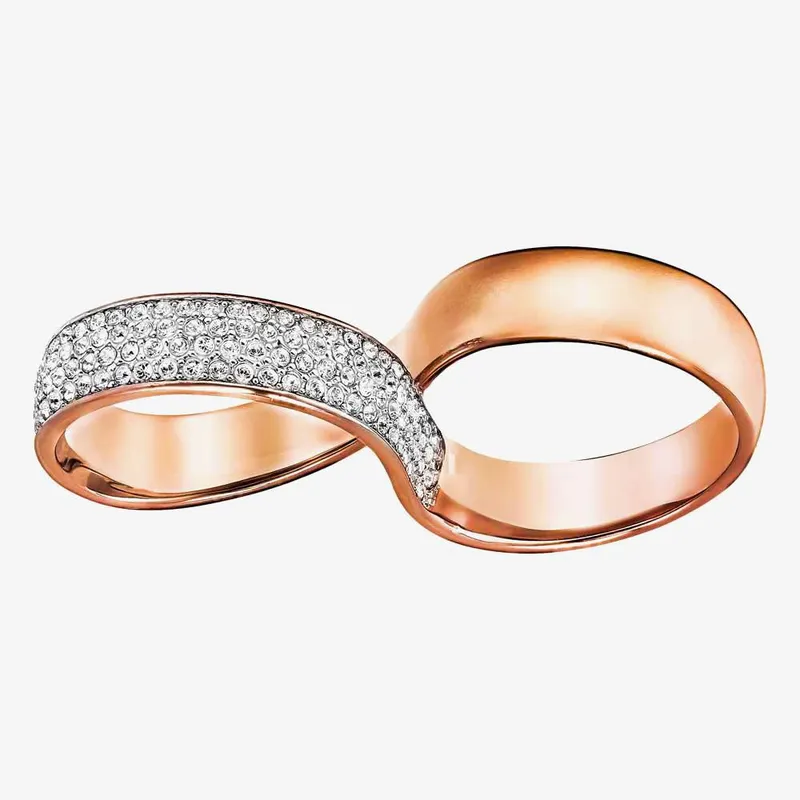 Swarovski Women's Exist Rose Gold Tone Infinity Ring 5221588-52 (L1/2) Size: 52 (L 1/2) - Rose Gold - Size: 52 (L 1/2)
