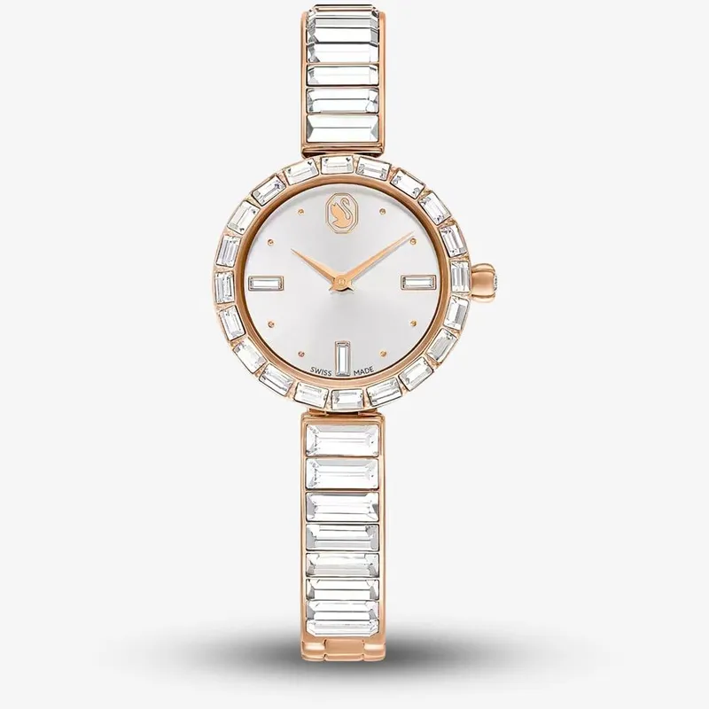 Swarovski Women's Matrix Crystal Rose Gold Tone Bangle Watch 5677484 Size: Small - Rose Gold