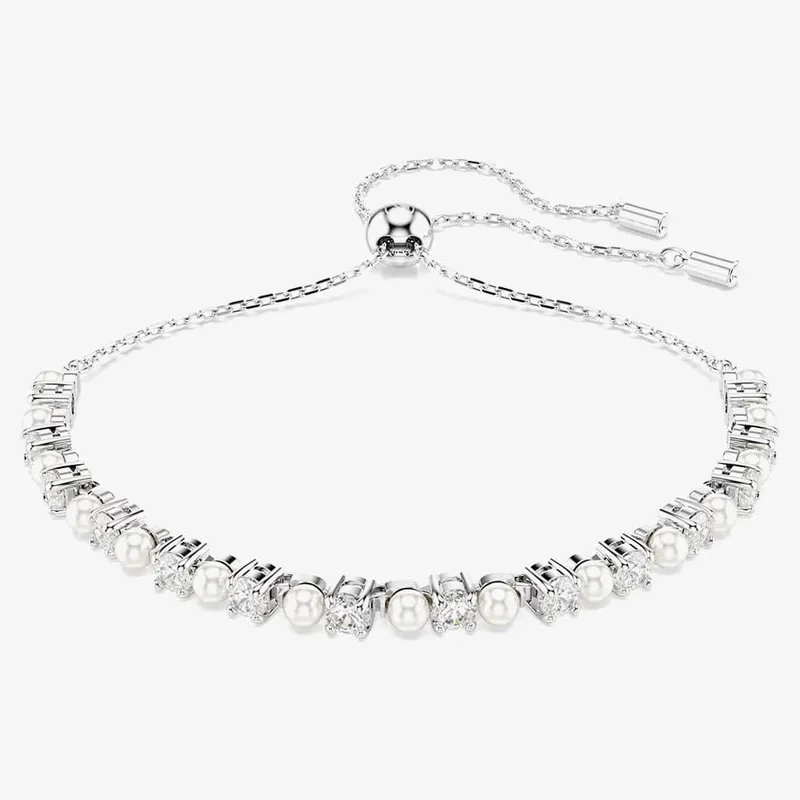 Swarovski Matrix Rhodium Plated Crystal Pearl Bracelet