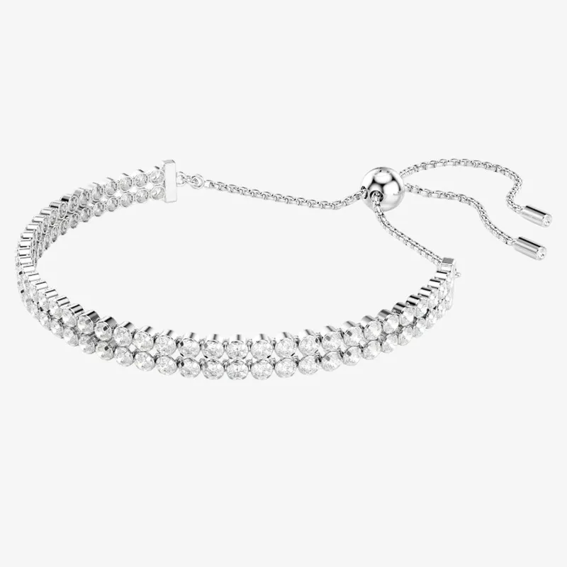 Swarovski Women's Matrix Tennis Silver Two Row Bracelet 5678252 Size: Adjustable Silver Adjustable