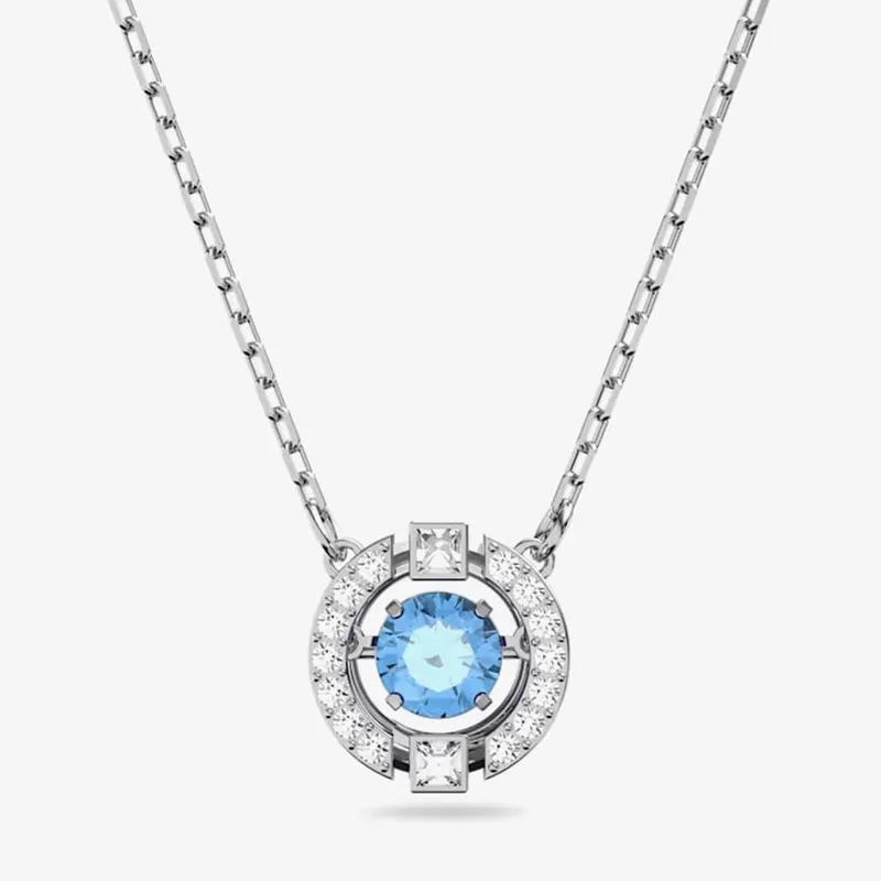 Swarovski Women's Sparkling Blue Dancing Crystal Necklace 5279425 - Blue