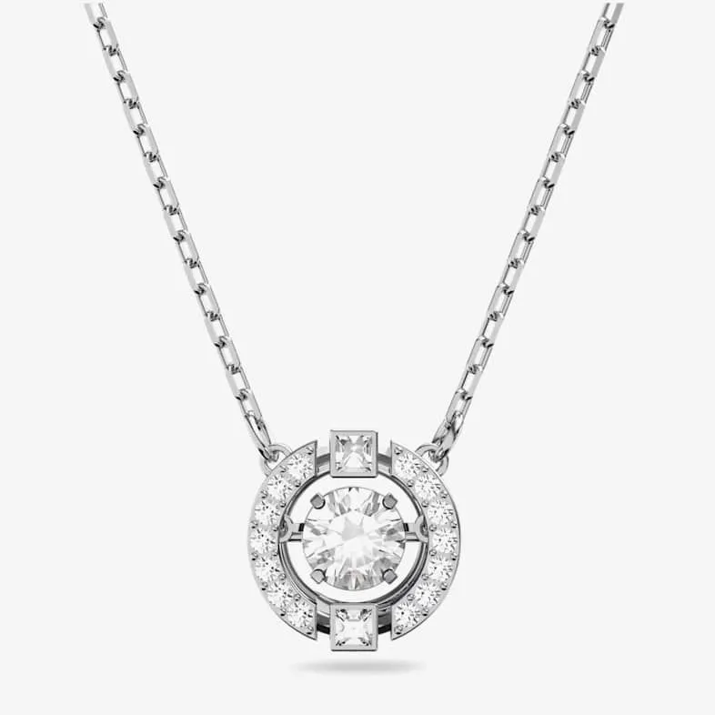 Swarovski Women's Sparkling Silver Dancing Crystal Necklace 5286137 Size: 38cm Silver female