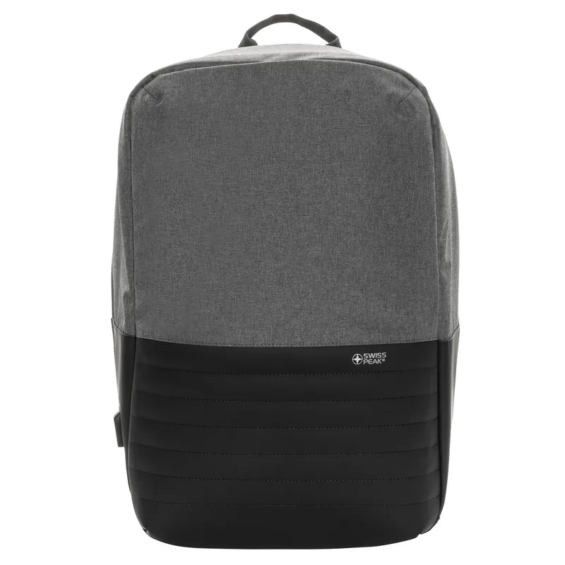 Swiss Peak Men's Aware Rfid Anti-Theft 11L Laptop Backpack in Grey Grey