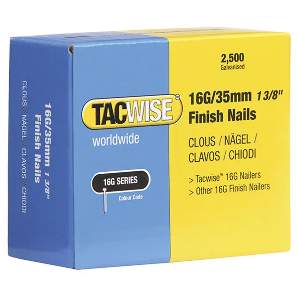 Tacwise 16 Gauge Finish Nails 38mm Pack of 2500