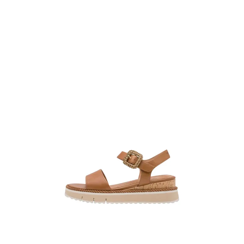 Womens leather wedge sandals Tamaris Marron 36