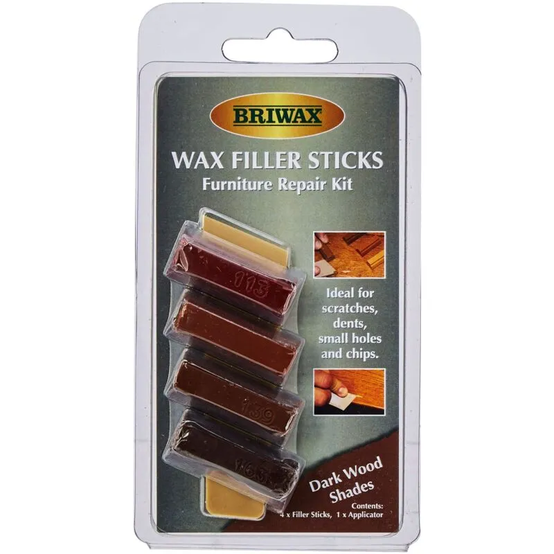 Briwax Wax Filler Sticks Furniture Repair Kit Dark