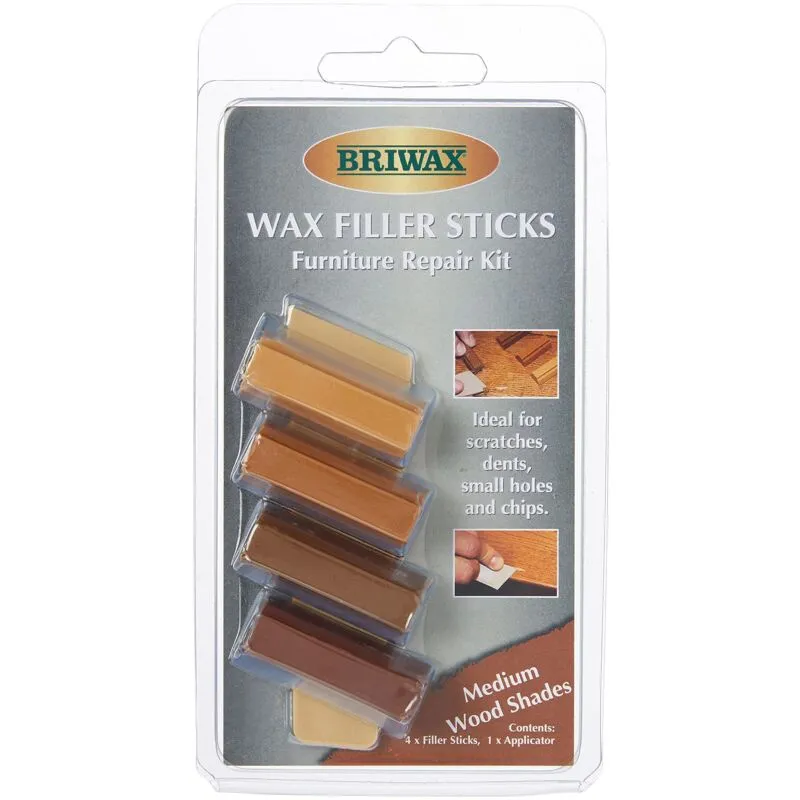 Tbc - Briwax bwswsmed Wax Filler Sticks Medium Wood Shades (Pack 4) brwwfsm
