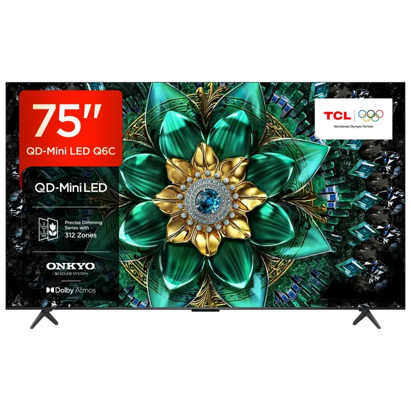 Tcl 75Q6C UK 75 4K Ultra HD Hdr Smart QD Mini LED TV Dolby Vision IQ D