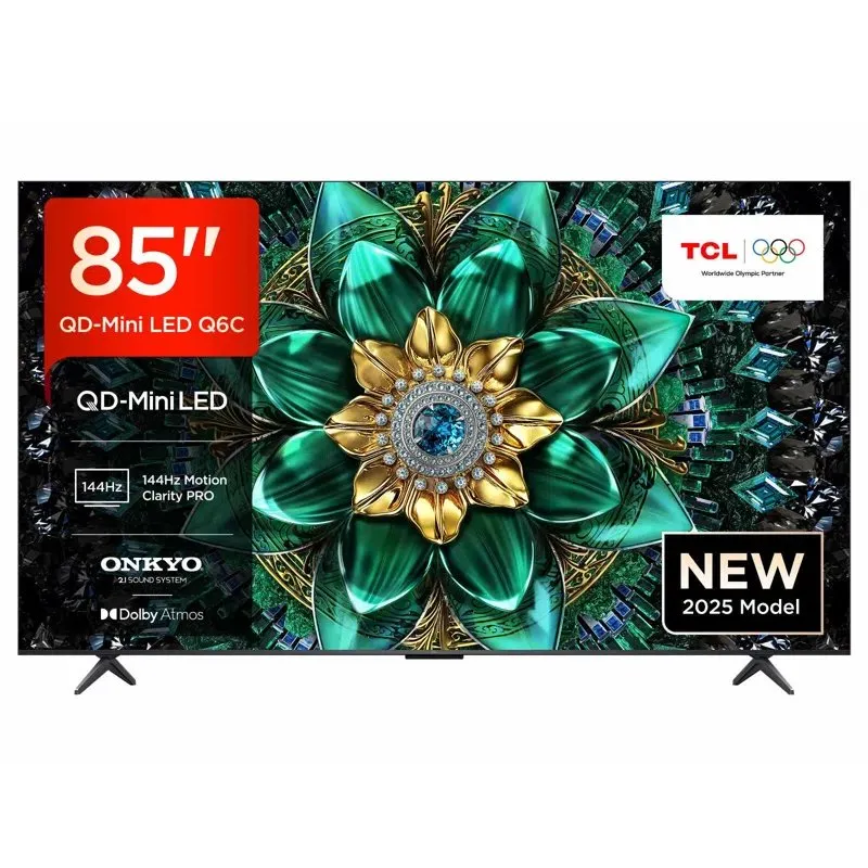 Tcl 85Q6C 2025 85" 4K QD-Mini LED Uhd Smart TV - Black