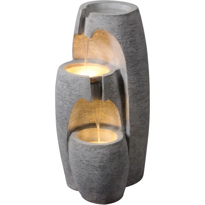 Teamson home Weather Resistant Floor Fountain with Light Grey 70cm H X 36cm W X 35cm D