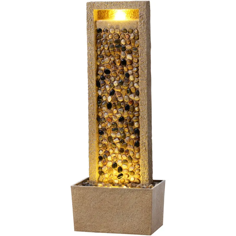 Teamson home Weather Resistant Floor Fountain with Light Brown/Black 92cm H X 22cm W X 34cm D
