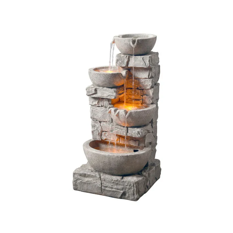 Teamson home Fountains Weather Resistant Fountain Grey 94.5cm H X 38.7cm W X 39.4cm D