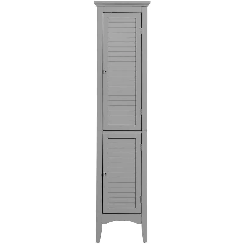 Teamson Home - Glancy Wooden Linen Tower Tall Bathroom Cabinet Grey Elg-640 With Storage