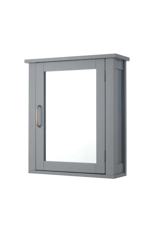 Teamson Home Mercer 46 x 53cm Removable Mirrored Wall Cabinet, Grey Size: 45 cm width x 75 cm drop Grey 45 cm width x 75 cm drop