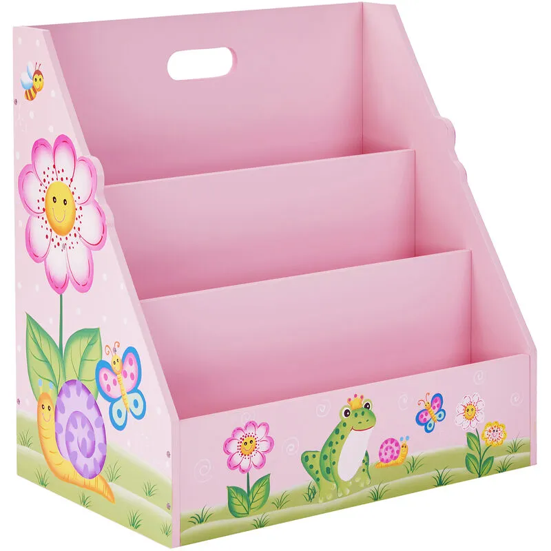 Teamson Kids Fantasy Fields Magic Garden Kids Bookshelf Bookcase Book in Pink Pink