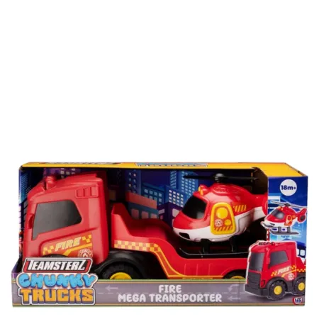 Teamsterz Chunky Trucks Fire Transporter with Helicopter