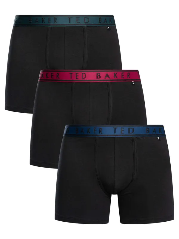 Ted Baker 3 Pack Boxer Briefs - Black (Blue/Red/Black)