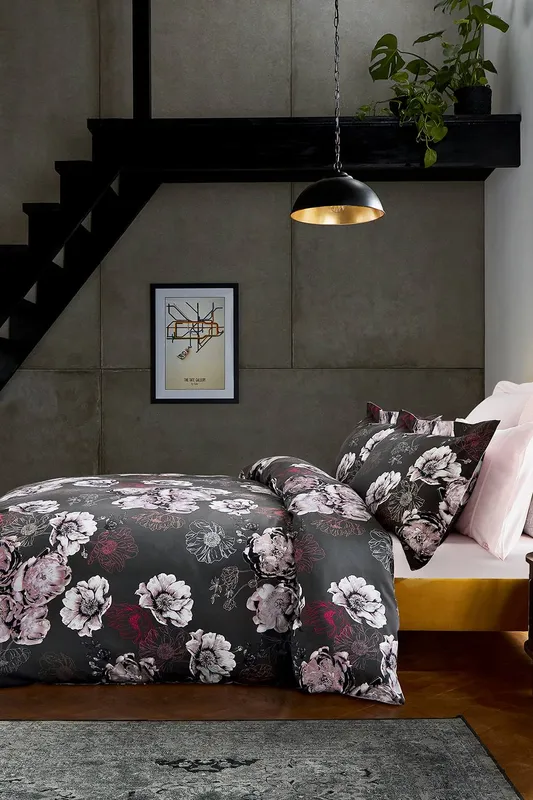 Ted Baker 'Fresh Start Charcoal' Cotton Duvet Cover Set in Charcoal Size: Single - Charcoal - Size: Single