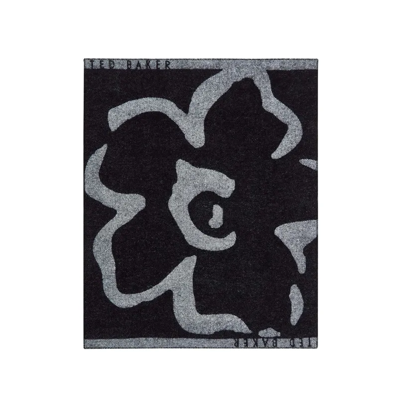 Ted Baker 'Magnolia' Wool Throw in Black Size: 150cm x 180cm - Black