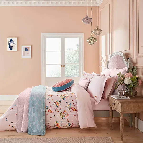 Ted Baker Peppermint Duvet Cover Set King Size Soft Pink