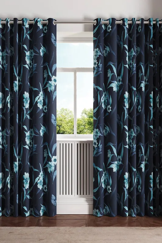 Ted Baker Cabana Lined Curtains 66" x 72", Navy