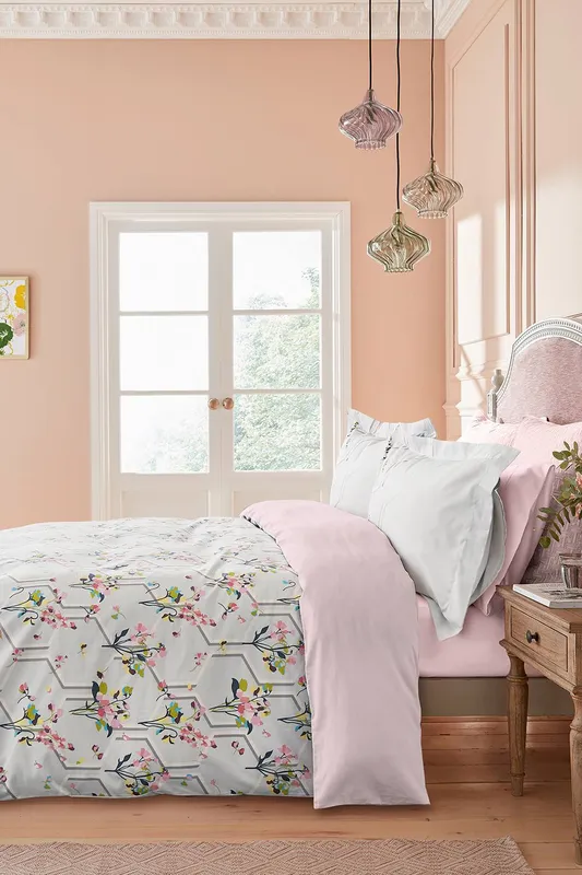 Ted Baker Peppermint Double Duvet Cover Set, Silver