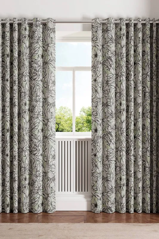 Ted Baker Vietnm Lined Curtains 90" x 72", Sage