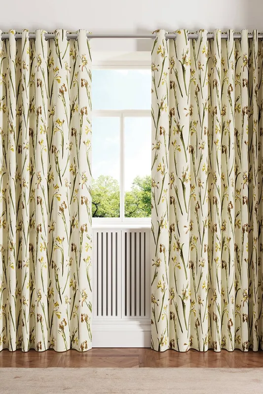 Ted Baker Wild Iris Lined Curtains 90" x 90", Linen